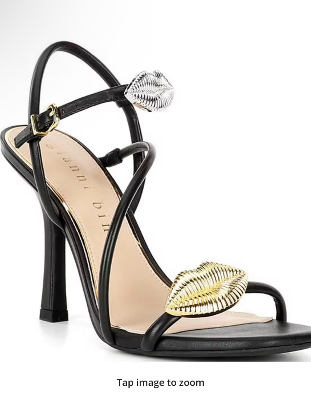 Gianni Bini Black gold silver lip heels Sz 7.5